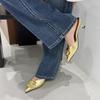 Fashion Shoes Low Womens Slippers Outdoor Pantofle Thin Heels Slides Heeled Mules Med Cover Toe 2025 High Summer Silver Scandals Pumps P