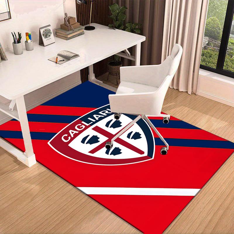 1PC Football Cagliari Design Rug Game Carpet, Floor Mat for Bedroom Living Room Entryway Rug, Home Decor Idea Gift for Christmas birthday