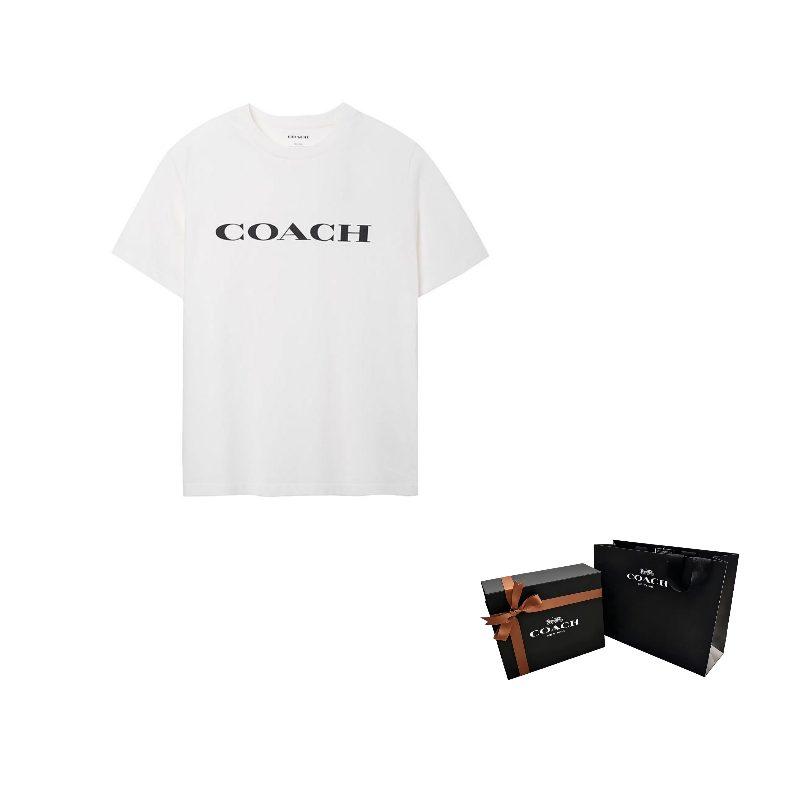 COACH T Shirts Men's White Crew Neck Moderate C9693-CR