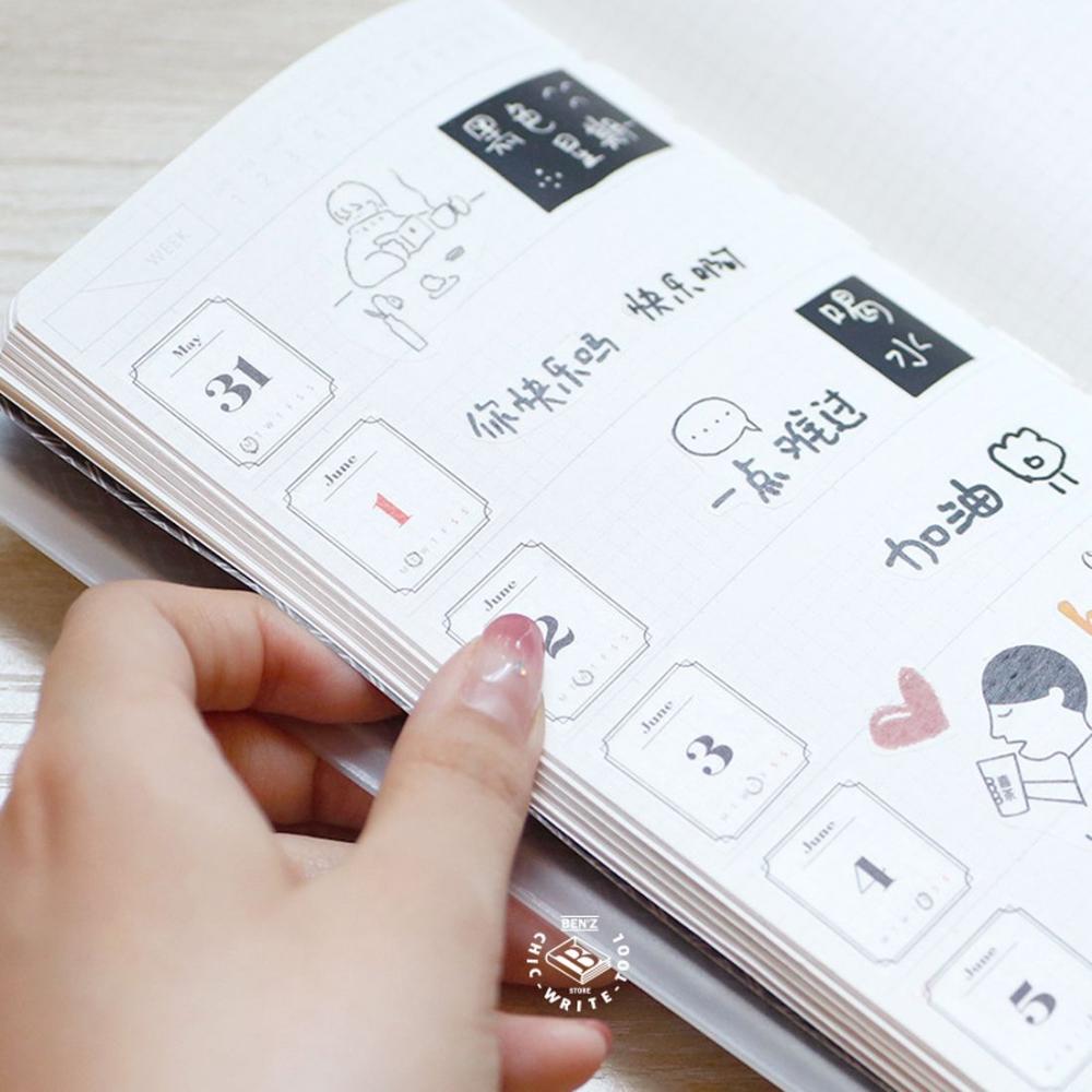 Agenda Journal Calendar Sticker 365 Days Date Stickers Number Date Label Decals Daily Plan Sticker