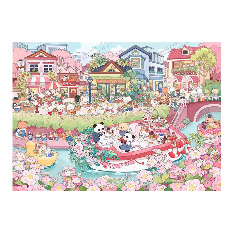 1000-Piece Challenging Plastic Puzzle for Adults – World Famous Paintings Edition with Original Illustrations for Relaxation
