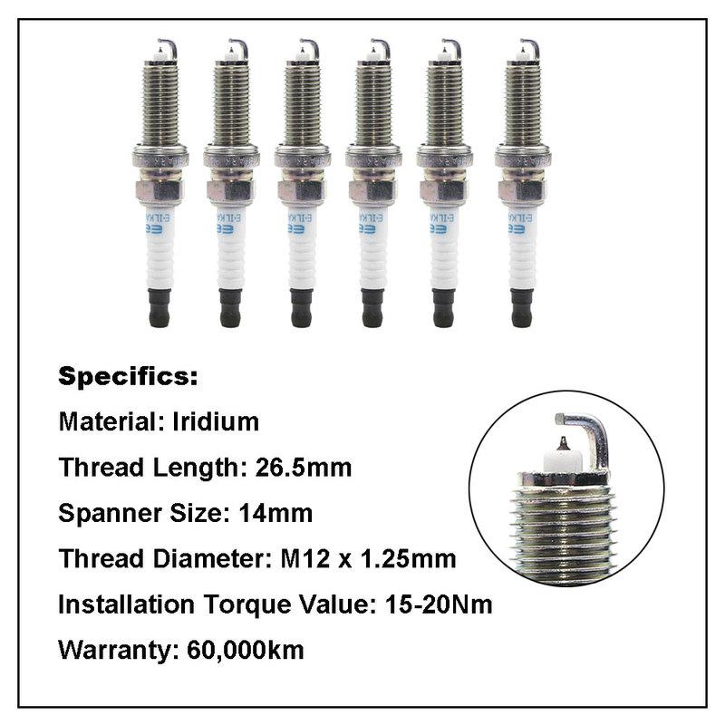 6pcs Set For NISSAN QUEST 2013 3.5L V6 MURANO PATHFINDER TEANA INFINITI Q50 M35 2008 22448JA10C Ignition Coil Spark Plug Kit