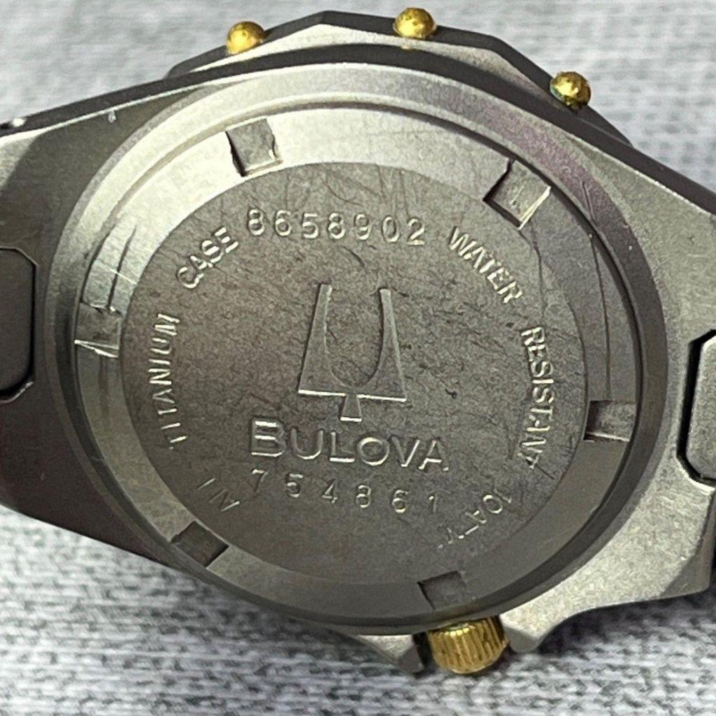 Used Rare Bulova Titanium Quartz Ladies Watch Date Sports Vintage Bezel