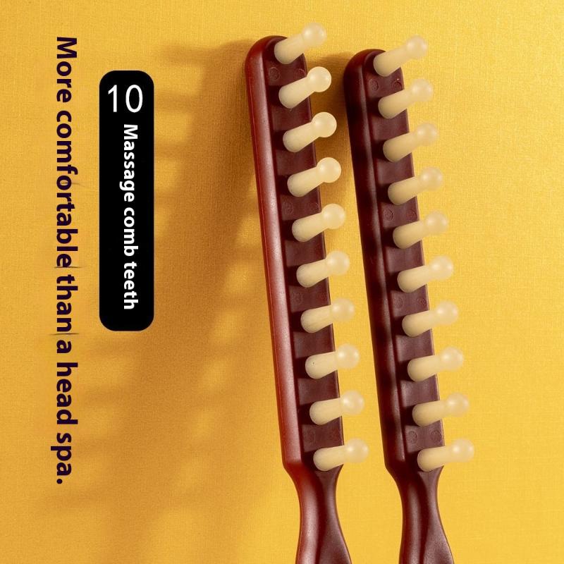 Holzkamm mit langem Griff und breiten Zinken zum Locken und Wellenstylen der Haare, professionelles Salonwerkzeug für schwarzes Haar und Perücken