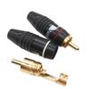 Middle Way Gold-Plated RCA Lotus Male Audio Plug - All Black DIY Terminal
