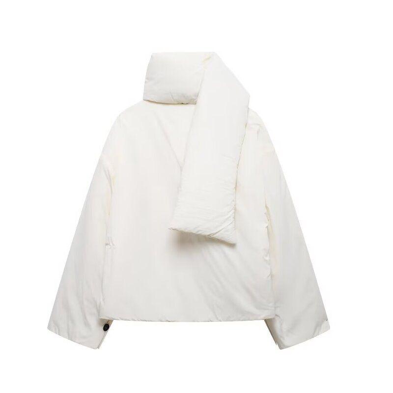 Fashion Style 2024 Winter New Women's Clothing Stylish Short Version Padded Jacket Cotton Padded Coat Outwear with Scarf 6764913