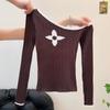 Autumn and Winter Retro Hot Girl Off-the-shoulder, Off-the-shoulder Sweater, Long-sleeved, Unique Design, Knitted Base Layer for Women