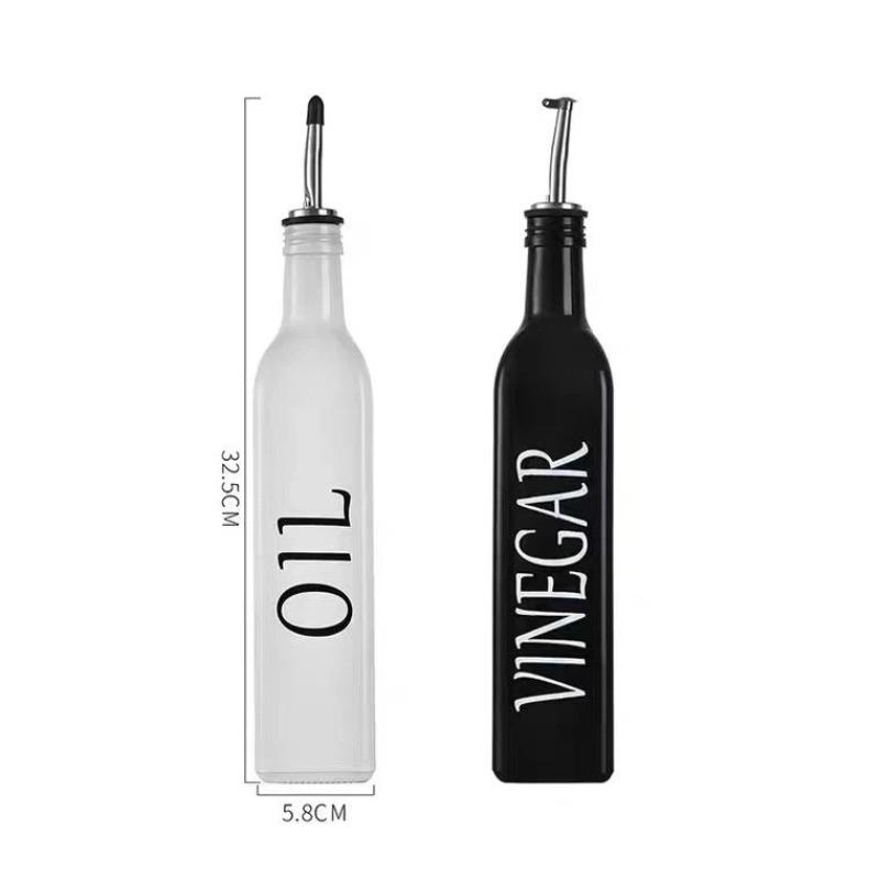Nordic INS Style Black and White Oil & Vinegar Bottle Set – Minimalist Kitchen Seasoning Jars