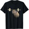 Capybara Weightlifting Graphic Tee Funny Body Building Print Casual Crewneck Tshirt For Men