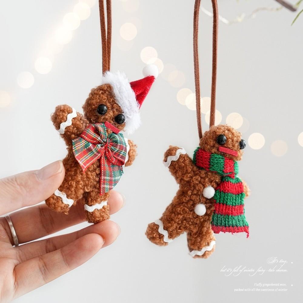 Knit Scarf Xmas Hanger Bow Knot Tree Charm Cute Gingerbread Ornament Xmas Party
