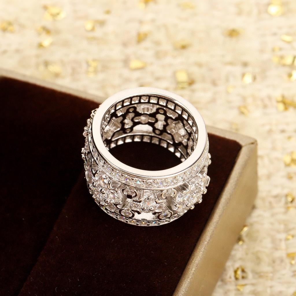 Ultimele Inele de Damă Vintage de Marcă Fierbinte Bijuterii de Lux Pentru Femei Diamant Complet Designer Modă Argint Pur 925 Inele de Petrecere pentru Doamne
