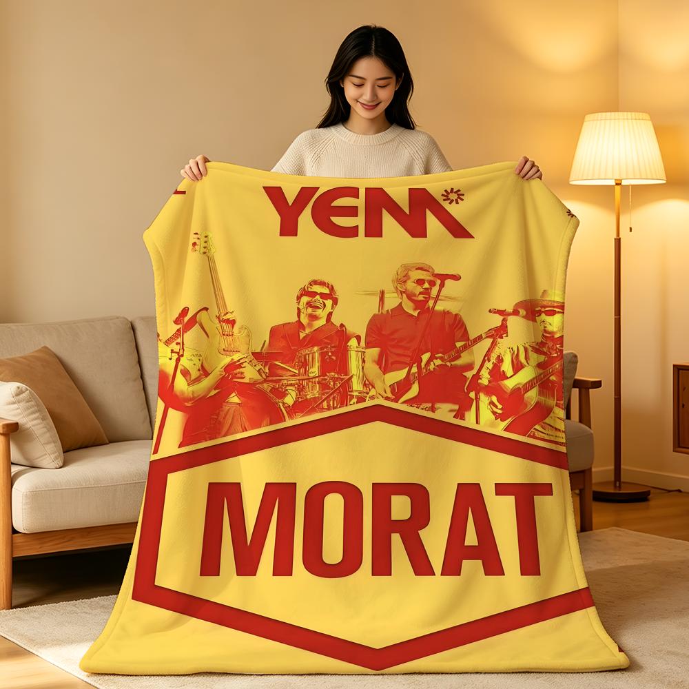 Music M-Morat Throw High-Density Short Plush Blanket Soft Skin-Friendly for Sofa Nap Air-Conditioned Room