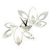 Hollow Floral Design Mirror Wall Clock Leaf Shape Silver DIY Wall Clock Sticker Clock Movement Included Removable Sticker