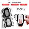 100Pcs Transparent Black French Acrylic Uv Gel Tips Extension Stickers Guide Stencil Manicure Tools For Nail Art Forms