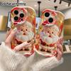 Phone Case: 2D flat design suitable for iPhone 18 17 16 15 14 13 Pro protective case, cartoon Santa Claus, perfect Christmas and Halloween holiday gif