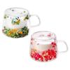 Dried Flower Decorated Double Wall Glass Cup 350ml Dried Flower Decorated Cup  Home Use