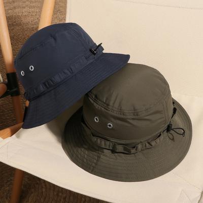 Kapelusz rybacki ze sznurkiem, oddychający i wiatroszczelny, kapelusz przeciwsłoneczny unisex, kapelusz typu bucket roboczy, regulowany