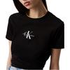 Calvin Klein Jeans Letter Print Short Slim Fit Round Neck T-Shirt Women Tops Black J20J223113-BEH
