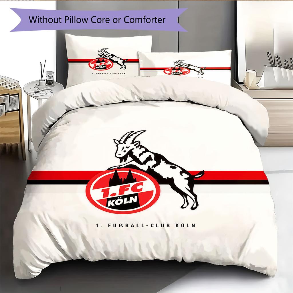 1. FC Köln Pattern Bedding Home Decoration Birthday Gift ( 1 duvet cover + 2 pillowcase, without core),fan merchandise.