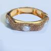 18K Gold-Plated Copper Bracelet with Inlaid Freshwater Pearls - French Fashion Trend