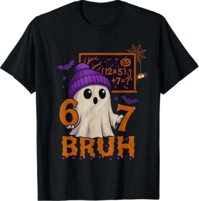 67 Teacher Halloween Ghost Six Seven Meme Math Equation Bruh T-Shirt M