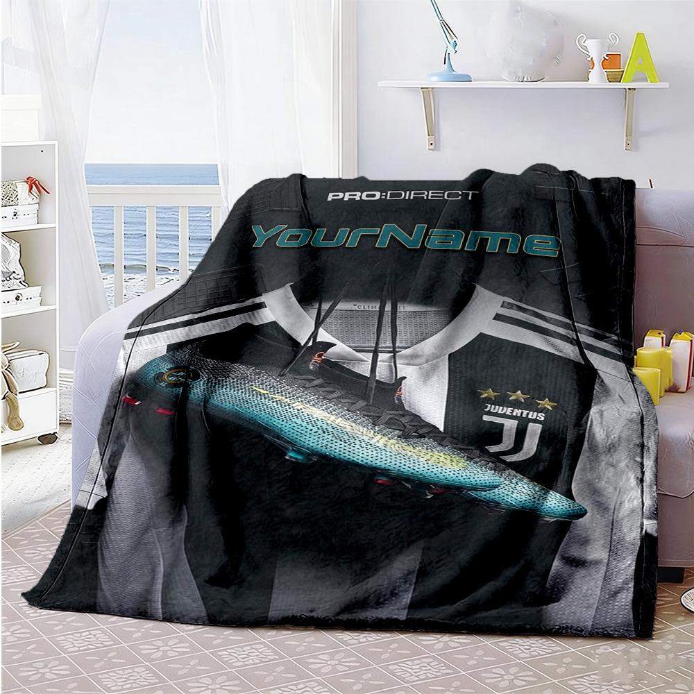 Juventus Customize Text Blanket Cozy Personalized Blanket Warmthful Decor for Chair Home Decor Bed Sofa for All Occasions