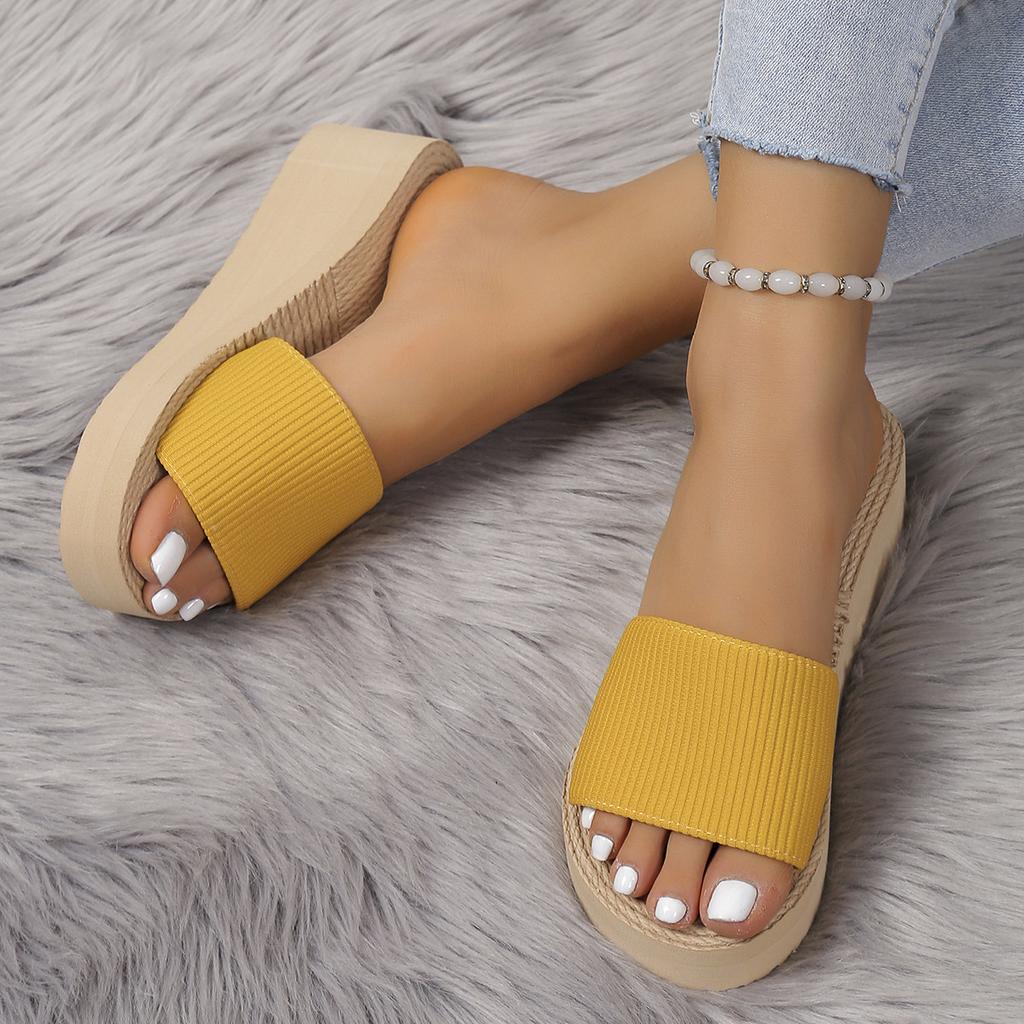 Imitation Wear Flipflops Fashion Outside Twine Bottom Womens Slippers Sandals Thick Sole Fashion Summer Slippers