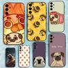 Roztomilý mops pes pouzdro na telefon pro Samsung S25, S24, S21, S22, S23, S30, Ultra, S20, Plus, Fe, Lite, Note, 10, 9, 5G Černý kryt