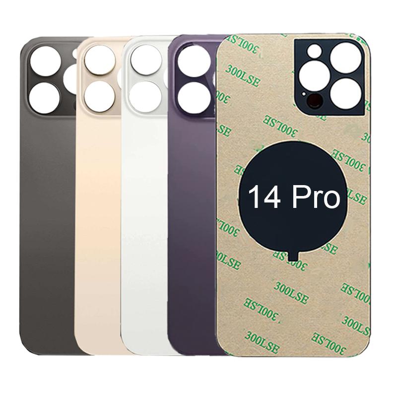 

1Pcs With Wide Big Camera hole Back Battery Glass Cover Replacement For iPhone 14Pro Rear Housing Door Repair Parts 14pro 6.1” 14 Pro Purple