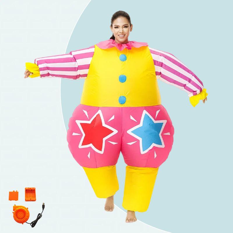 Funny Cartoon Clown Inflatable Costume for Halloween Party Performance