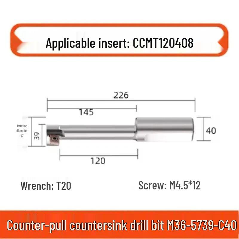 Eccentric Chamfering & Back Boring Countersink CNC Milling Cutter