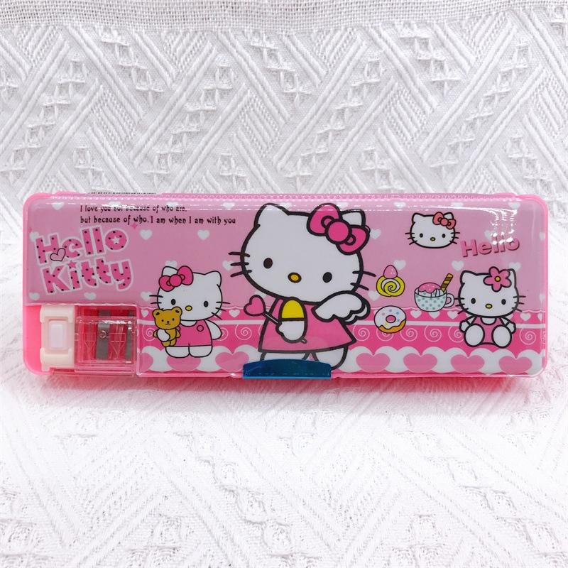 Trousse à crayons double face mignonne Kurumi avec motif de chien blanc de dessin animé
