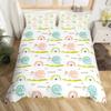 Rainbow Duvet Cover Girly Pink Cartoon Bedding Set Kids Girls Cute Clouds Crown Comforter Cover Kawaii Glitter Stars Quilt Cover
