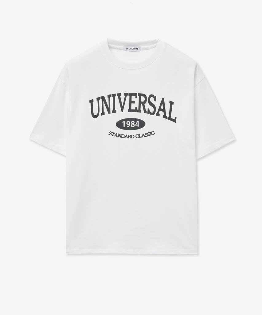BLOND9 Crew Neck Oversized Universal Short Sleeve T-Shirt_White Black