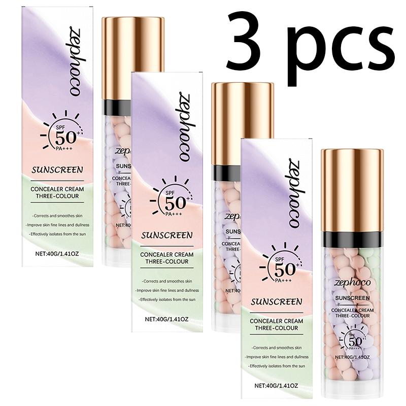 Tříbarevný duhový ochranný bariérový krém korektor bariérový krém rozjasňující hydratační sjednocující pleť fixační ochranný krém