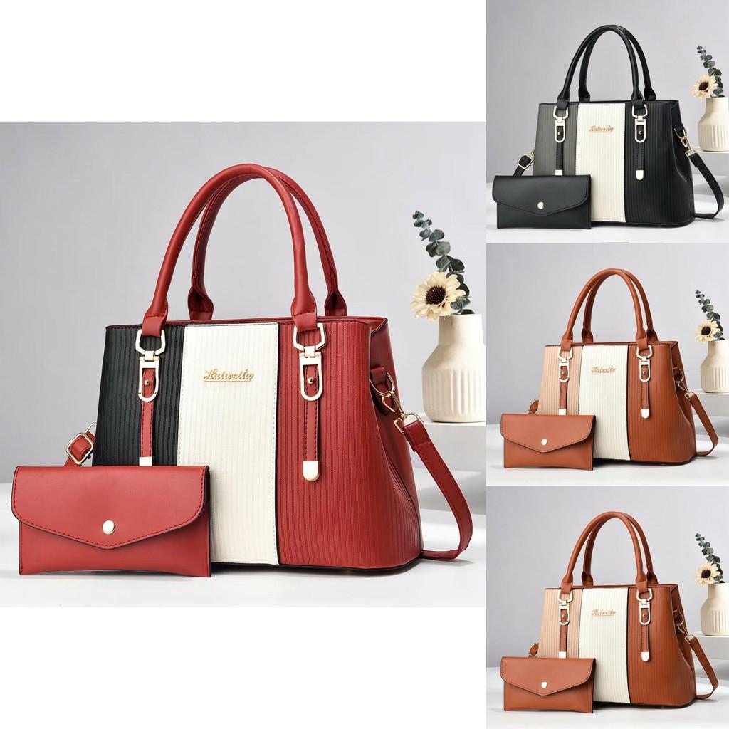Elegant And Spacious Mother And Child Bag In Modern Striped Color Block Style For Women
