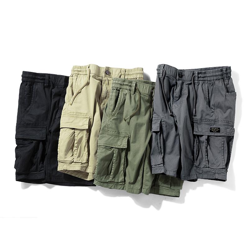 BAPAI New Pánské módní šortky Bavlna Ležérní Léto Pracovní Combat Kalhoty Klasické krátké oversized cargo kalhoty