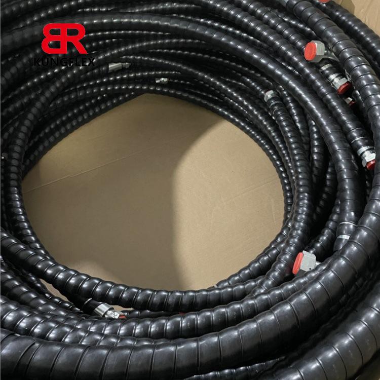 Tubo Flessibile Idraulico in Gomma KUNGFLEX con Treccia in Fibra e Rinforzo in Filo d'Acciaio