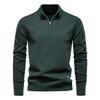 Nuovo Maglione di Cotone Tinta Unita Commercio Estero da Uomo Collo Alto Mezza Zip Slim-Fit Top Maglione Lavorato a Maglia da Uomo