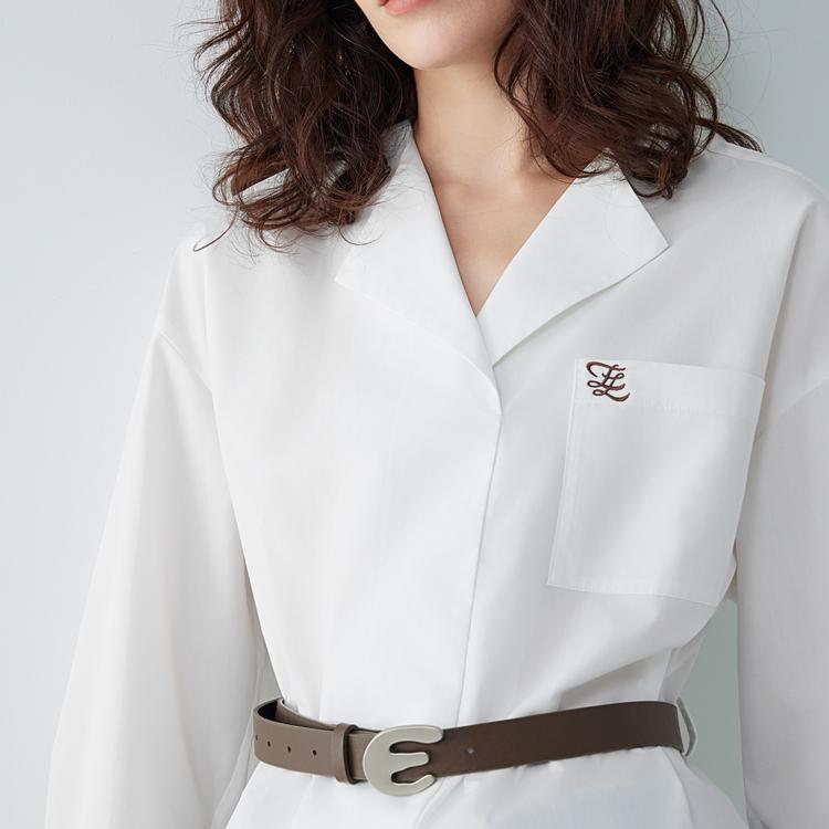 ELLE French Style Commuter Chic Loose Fit Long Sleeve Shirt Women shirts EC52226