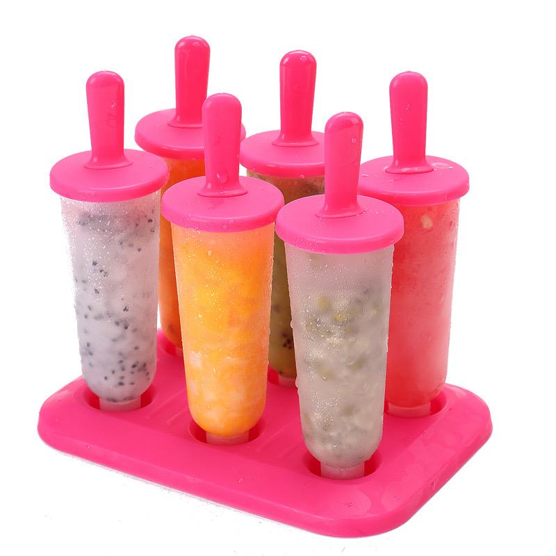 Six In One Summer Ice Cream Elliptical Mold Handmade Children's Ice Cream Mold Household Ice Stick Qualification Ice Cream Block
