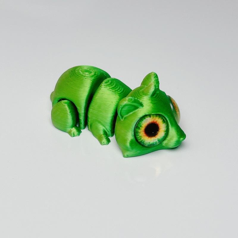 3D Printed Mini Hamster Figurines Animal Model Simulated Eyes Landscape Decorations Home Desktop Ornaments Children Toy Gifts