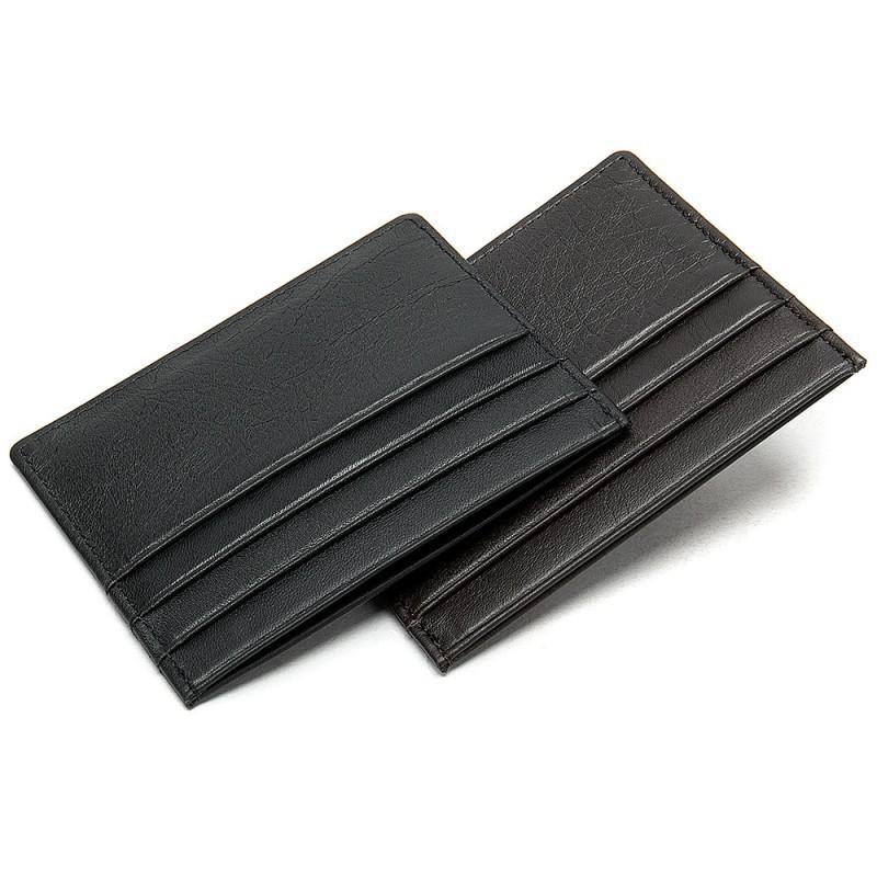 Men's Real Pickup Bag Women's Simple Credit Card Holder Multiple Slots Top Layer Cow Cover Thin Design