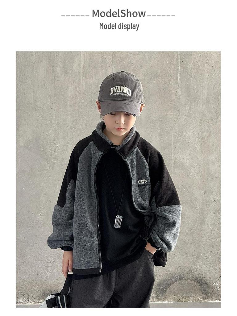 Boys' 2025 Fleece-Lined Waterproof Windproof Autumn/Winter Jacket