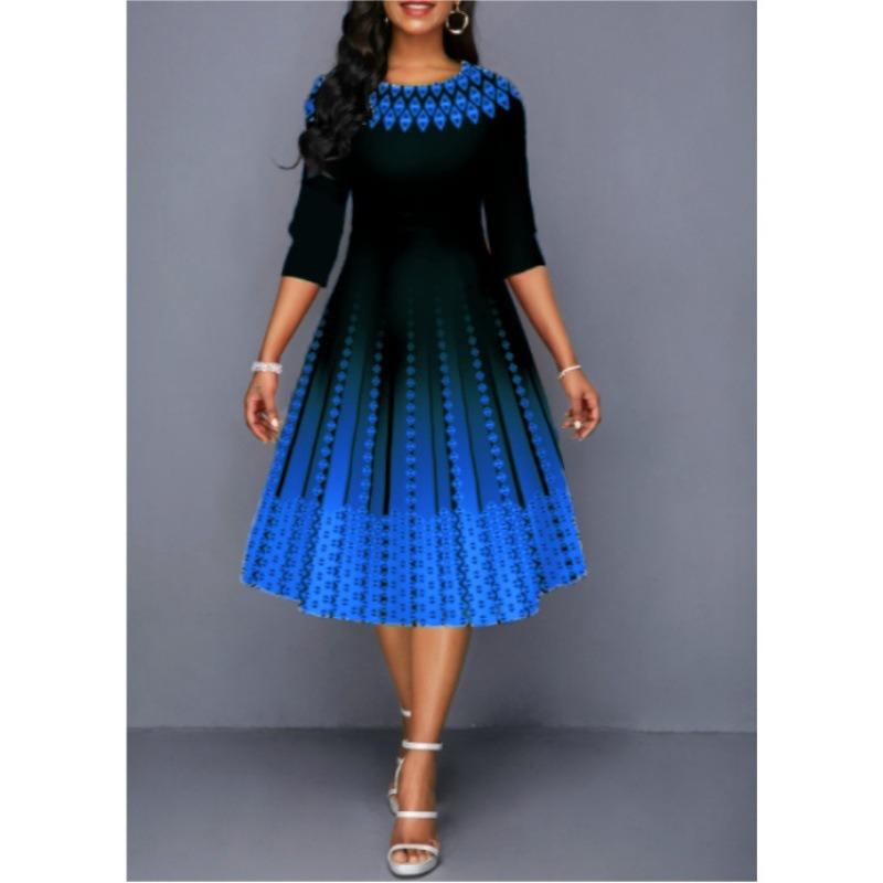 BITCED Fashion Summer Spring 1/2 Sleeves O-Neck  Casual Dresses