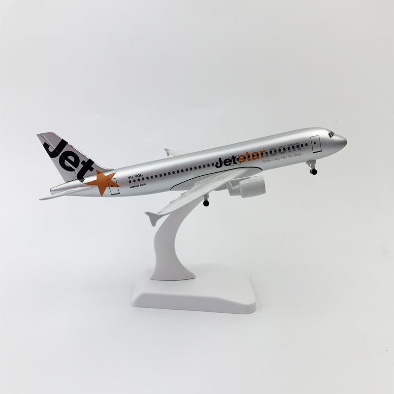Maßstab 1/400 Legierung 320 A320 Jetstar Airways Flugzeug 20CM Flugzeugmodell mit Fahrwerk Spielzeugflugzeug für Jungen Geschenk zum Sammeln
