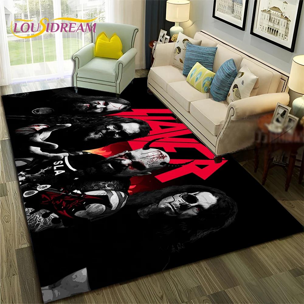 Heavy Metal Band Slayer Rock Carpet Rug for Home Living Room Bedroom Sofa Doormat Decor,kids Play Area Rug Non-slip Floor Mat