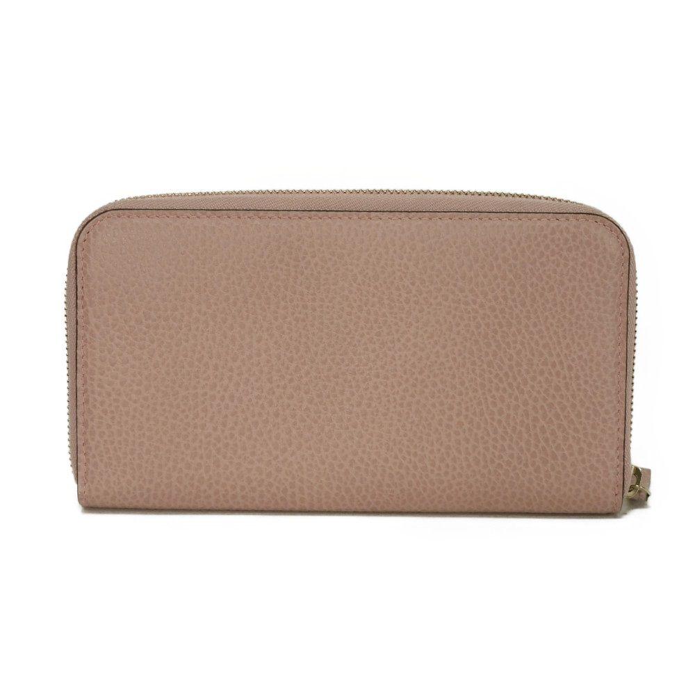 Used 9539 Double G Zip Around Wallet, 449347 CAO0G 5806 7940, Calfskin Zip Around Interlocking G, Soft Pink, Women's