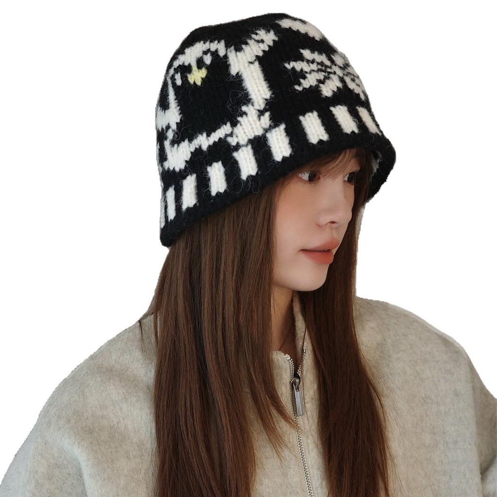 Knitted Hat for Women with Big Head Circumference Small Face  Versatile Woolen Hat  Autumn and Winter Warm Ear Protection Hat