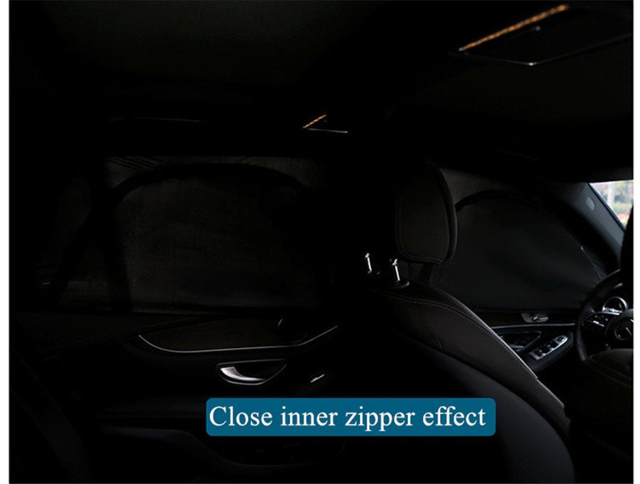 Double layer Car Rear Side Window Sunshade UV Protect Perspective Mesh W/ Zipper